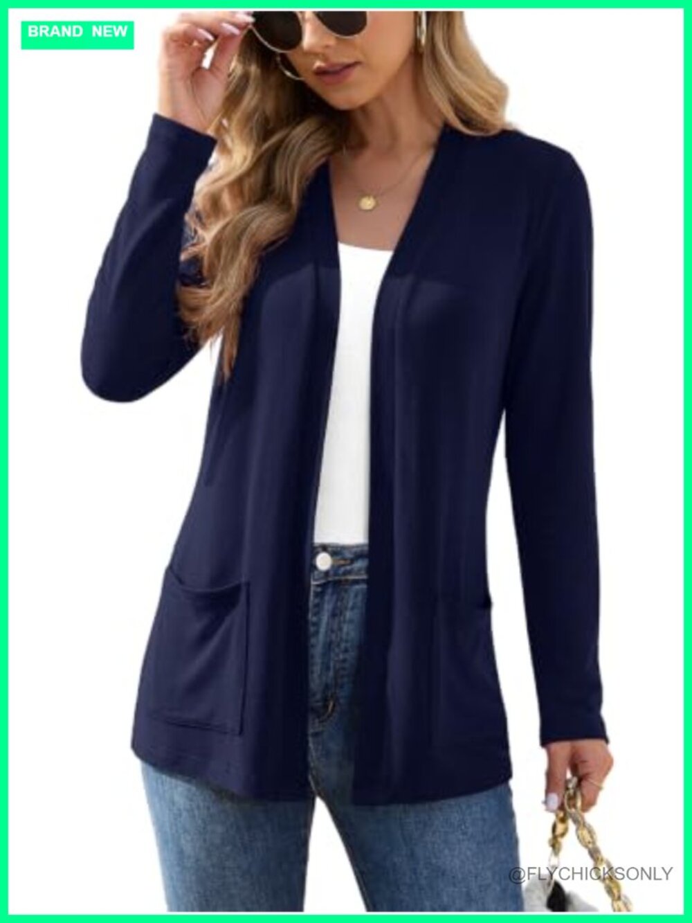 Lightweight Open Front Cardigan with Pockets